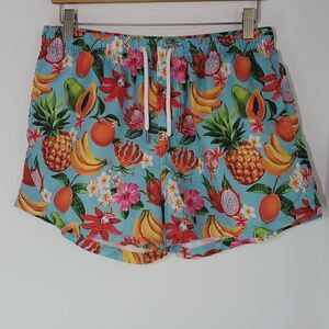 Knobs by Ryan Hill Men's Tropical Fruit Swim Trunks Size XL